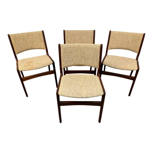 Set of Four Vintage Danish Modern Erik Buch Teakwood 'Model 89' Dining Chairs For Sale