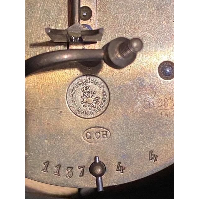 Bronze 19thC Japy Frères Louis XV Gold Ormolu Bronze Mantel Clock 1pc For Sale - Image 8 of 18