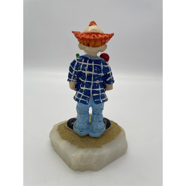 Metal Signed 1984 Ron Lee Dentist Clown Sculpture With 24k Gold-Plated Accents on Natural Onyx Base For Sale - Image 7 of 9