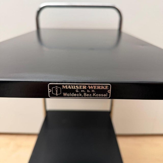 1950s Steel Tube Side Table in Black and Chrome from Mauser Werke, Germany, 1950 For Sale - Image 5 of 18