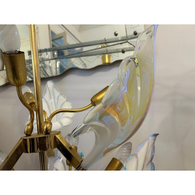 Wings of Freedom Chandelier in Murano Glass by Franco Luce, 1980s For Sale - Image 6 of 15