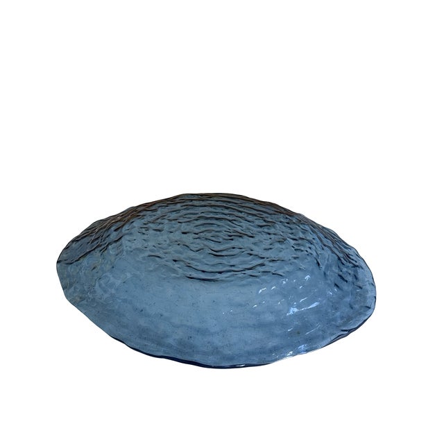 Blue 1990s Organic Modern Annieglass Custom Ocean Blue "Pasta Duo" Set For Sale - Image 8 of 11