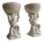 Mid 20th Century Cream Ceramic Cherub Vases Candle Holders - A Pair For Sale