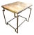 Custom Designed Art Deco Style Gold Gilt Metal Fossilized Limestone Side Table For Sale
