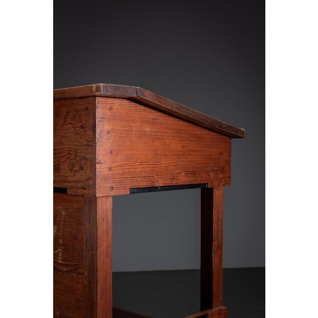 Wood Architectural Lectern or Drawing Table with Stool, 1920s, Set of 2 For Sale - Image 7 of 18