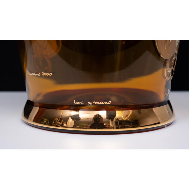Gold Murano Gold Decorated Glass Ice Bucket, Italy, 1950 For Sale - Image 8 of 14