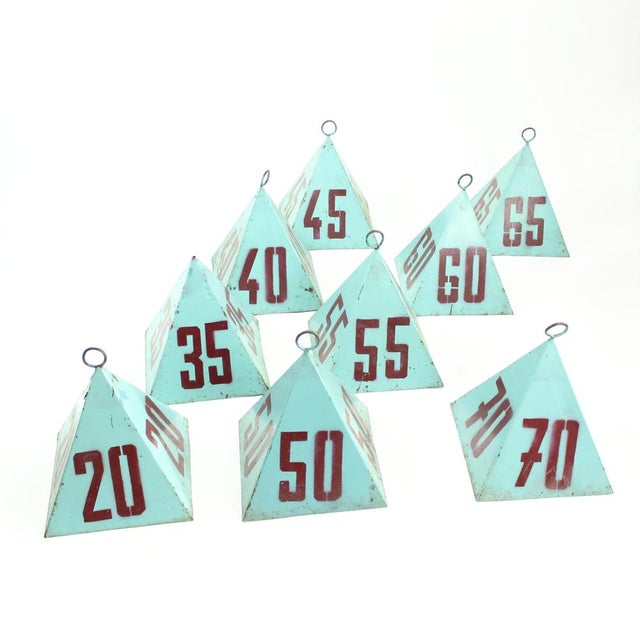 Vintage Steel Measurement Pyramids, Czechoslovakia, 1940s, Set of 9 For Sale - Image 10 of 10