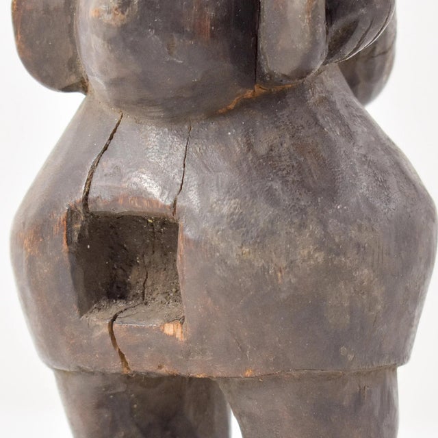 Wood Early 20th Century Yaka Miniature Figure with Child 10 Inch For Sale - Image 7 of 7