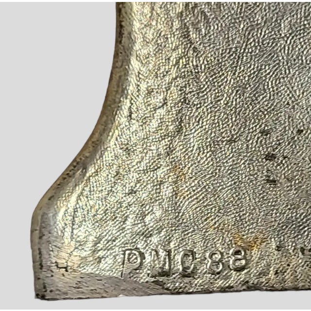 Silver Vintage Decorative Equestrian Horse Head Silvered Metal Bookends Marked Pmc88- Set of 2 For Sale - Image 8 of 10