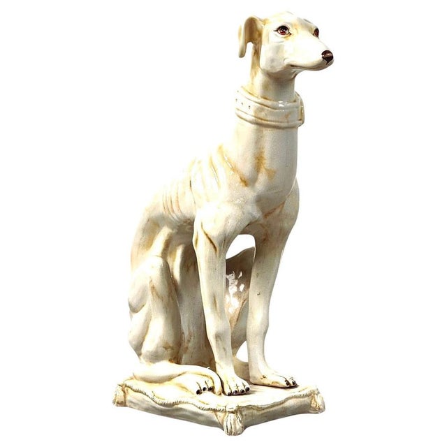 Ceramic Greyhound Sculpture, 1960s For Sale - Image 12 of 12