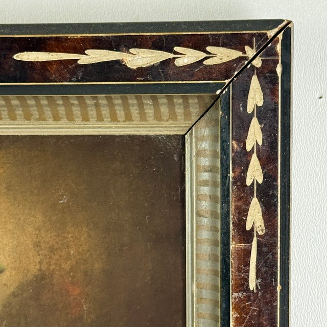Orange Antique Signed Oil on Board Still Life Painting of Oranges & Grapes; Wood Frame With Carved Details For Sale - Image 8 of 10