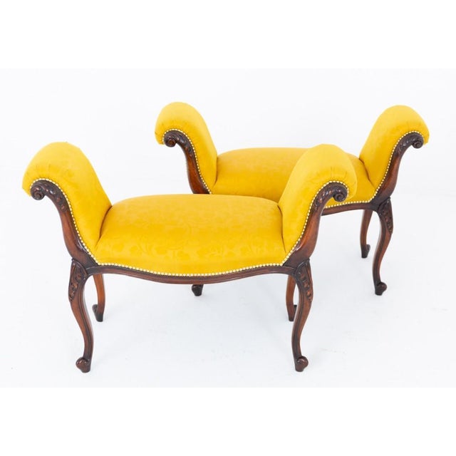 Hepplewhite Window Seats in Mahogany, 1880, Set of 2 For Sale - Image 3 of 6