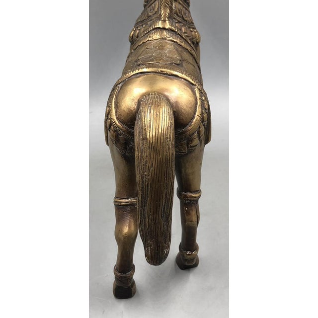 Vintage Handmade Brass Horse Statue, 1960s For Sale - Image 13 of 16