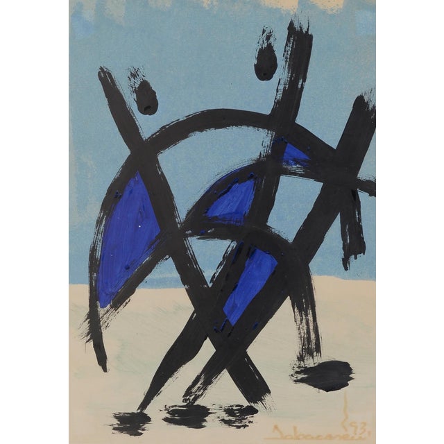 Abstract Figurative Composition, 1990s, Mixed Media For Sale - Image 4 of 4