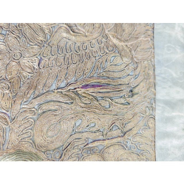 19th Century Fine Chinese Silk Gold Couch Thread Embroidery For Sale - Image 9 of 10