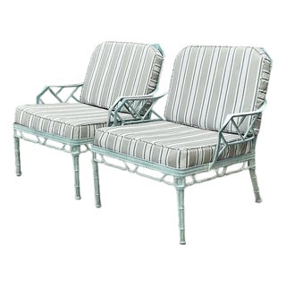 Vintage Cast Aluminum “Calcutta” Lounge Chairs - A Pair For Sale