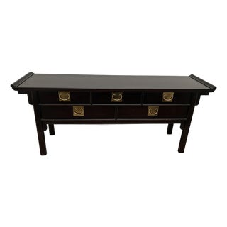 1990s Century Furniture Asian Chinoiserie Console Buffet Table For Sale