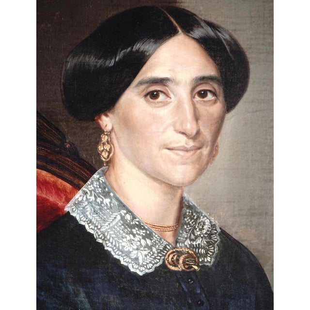 Gustav Adolph Spangenberg, 1859 — Portrait of a Lady, Likely Betty Paoli For Sale - Image 4 of 6