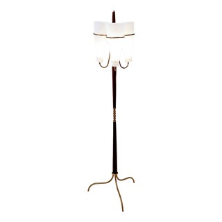 Vintage Tripod Floor Lamp with Opaline Glass from Stilnovo, 1950s For Sale
