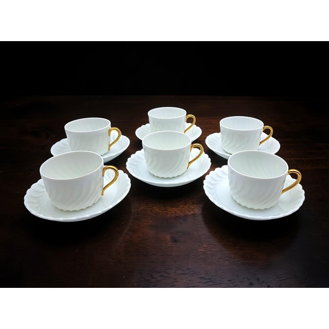 Gold Ancona Teacups by Richard Ginori for Doccia Manufacture, 1980s, Set of 12 For Sale - Image 8 of 10