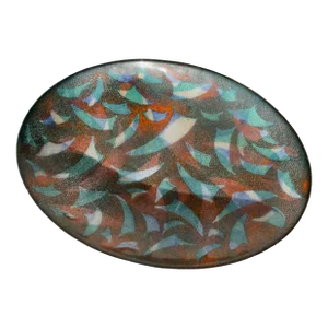 Oval Mid-Century Enamel Tray Circa 80s
