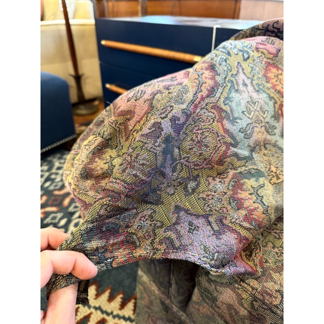 Textile Henredon Rolled Arm Paisley Print Sofa For Sale - Image 7 of 12