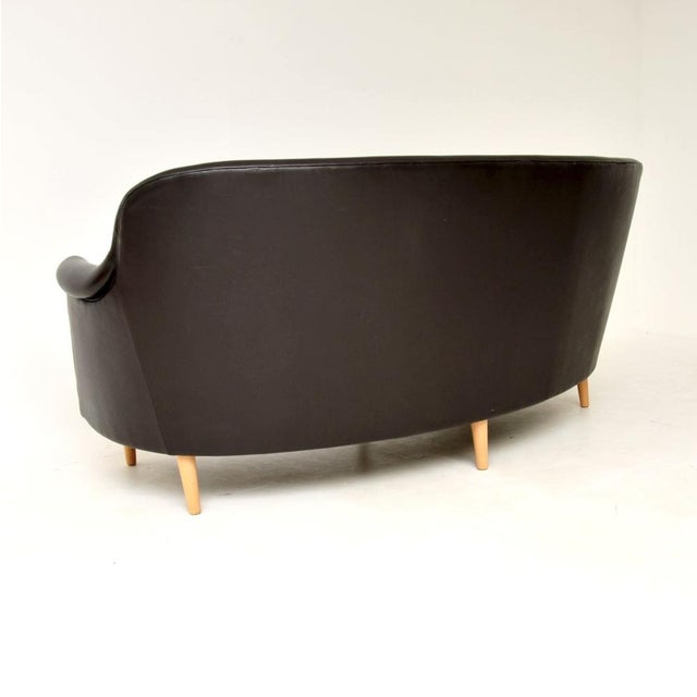 Swedish Leather Sams Sofa by Carl Malmsten for O.H. Sjögren, 1960s For Sale - Image 6 of 11