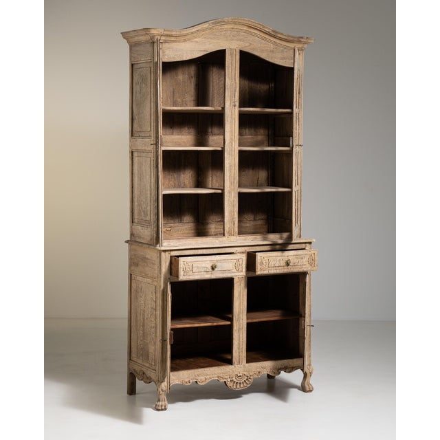 19th Century France Louis XIV Antique White Oak Display Cabinet For Sale - Image 4 of 16