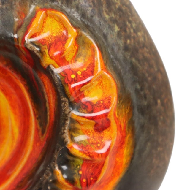 Orange Fat Lava Vase from Walter Gerhards, West Germany, 1950s For Sale - Image 12 of 18