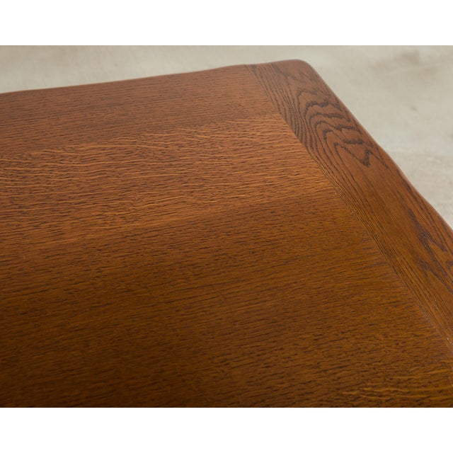 Country French Provincial Oak Farmhouse Trestle Dining Table 9 Ft For Sale - Image 13 of 18