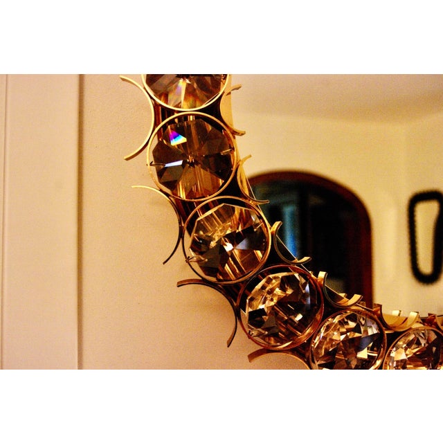 Large Circular Mirror in Gilded Brass by Christophe Palma for Palwa, 1960s For Sale - Image 6 of 16