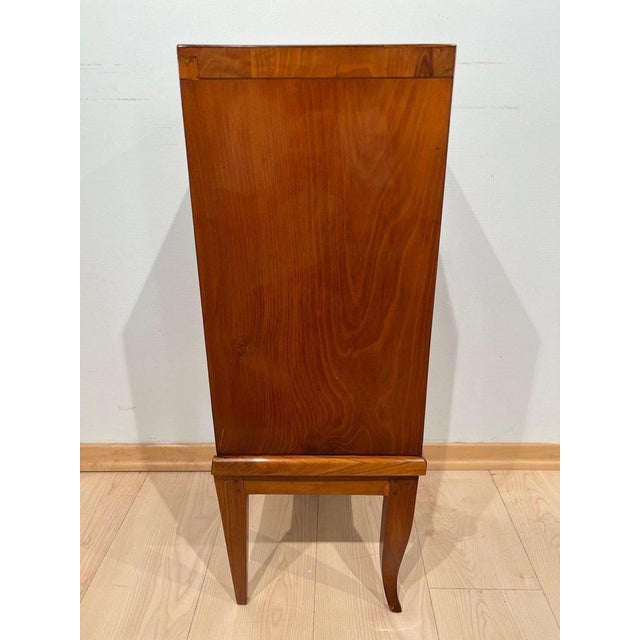 Early 19th Century Biedermeier Pillar Cabinet in Cherry Veneer, 1820 For Sale - Image 5 of 18