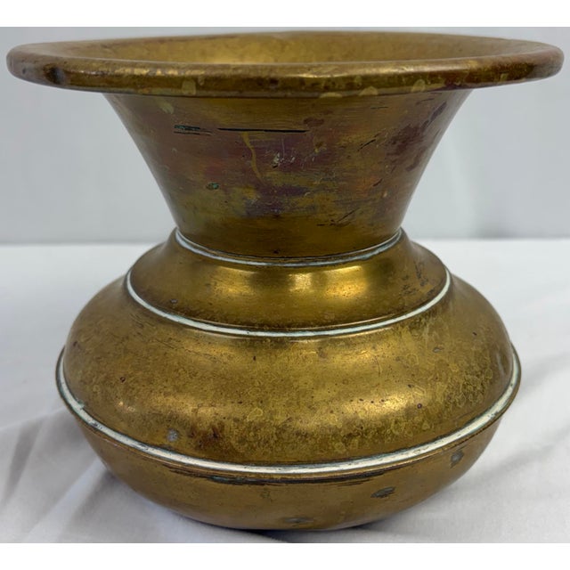 Metal Vintage Early American Brass Cachepot / Planter Vessel – Engraved 1939 For Sale - Image 7 of 10
