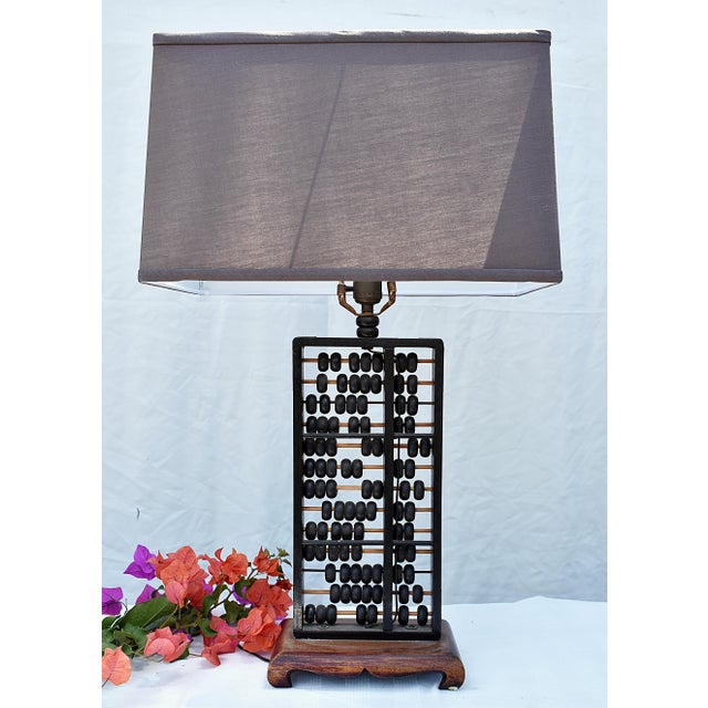 Vintage Abacus Base Table Lamp | Chairish