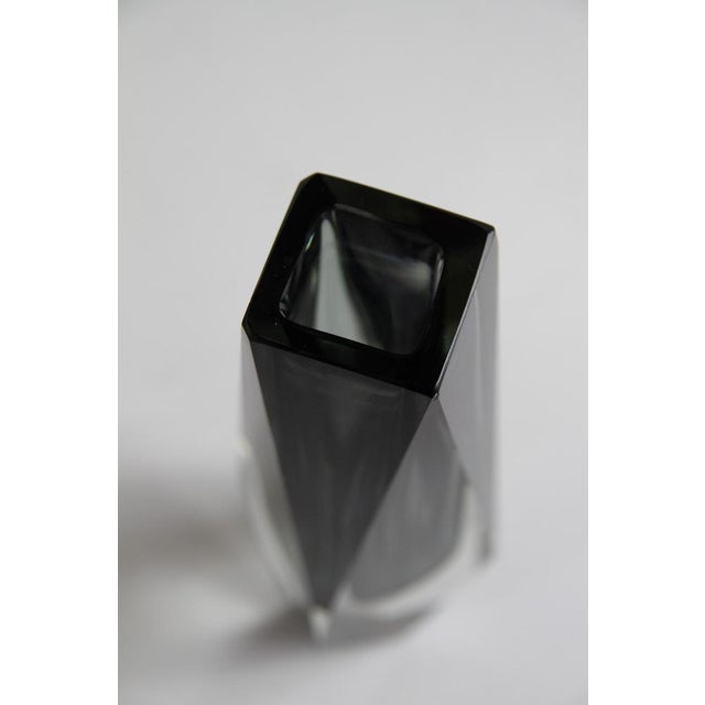 Italian Murano Faceted Sommerso Glass Vase by Flavio Poli for Alessandro Mandruzzato, 1970s For Sale - Image 9 of 16