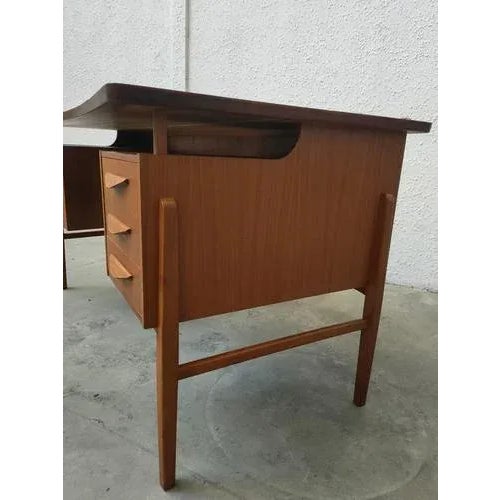 Wood Mid-Century Teak Desk, Denmark For Sale - Image 7 of 11