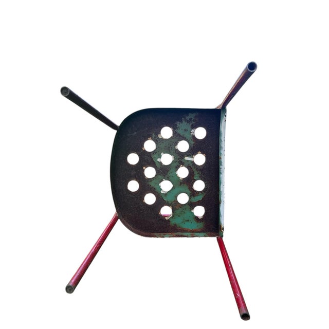 Early 20th Century French Industrial Tubular Metal Armchair Chair Attributed to Rene Malaval For Sale - Image 4 of 8