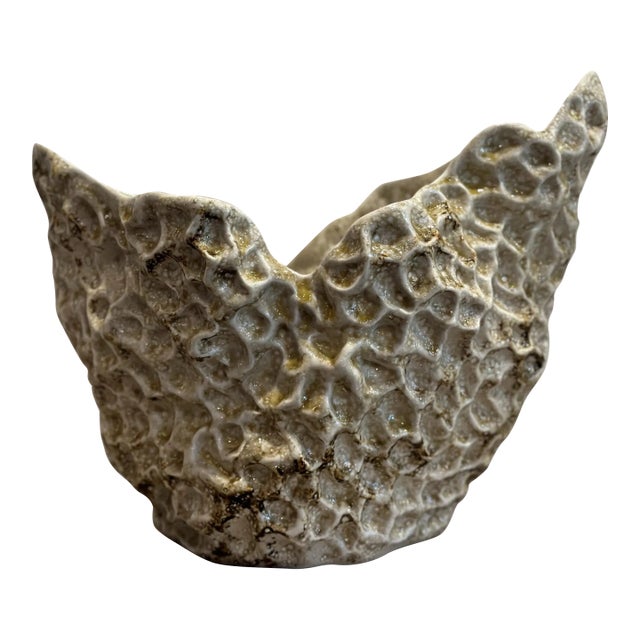 1990s Sculptural Textured Organic Art Form Bowl For Sale