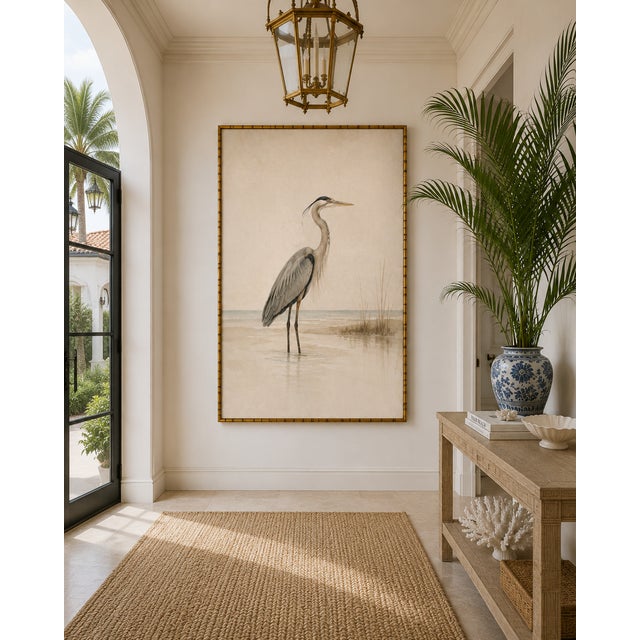 Not Yet Made - Made To Order White Egret Coastal Study, Neutral Bird Wall Art Print, 20" X 30" For Sale - Image 5 of 6