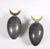 Bronze Johan Meijerink (Dutch 1948 - 2011) Modernist Bronze Ovoid Egg Wall Sculptures With Crescent Finials - A Pair For Sale - Image 8 of 14