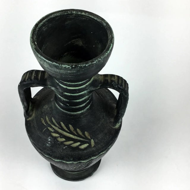 Ceramic Vintage Mediterranean Terra Cotta Clay Greek Design Vase For Sale - Image 7 of 13