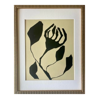 2026 "L'Aiuola Bruciata Series No. 7" Abstract Botanical Painting on Paper by Artist r.k. Red For Sale