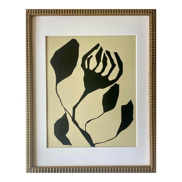 2026 "L'Aiuola Bruciata Series No. 7" Abstract Botanical Painting on Paper by Artist r.k. Red For Sale