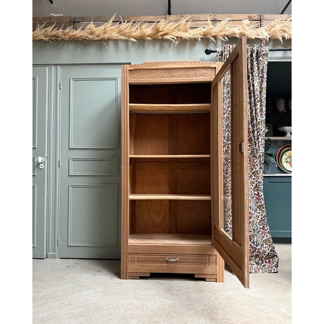 Wood Art Deco Display Cabinet in Natural Oak, 1930s For Sale - Image 7 of 18