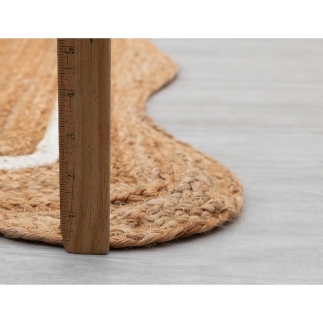 Textile White Natural Jute Wave Scallop 4x6 Ft. For Sale - Image 7 of 12