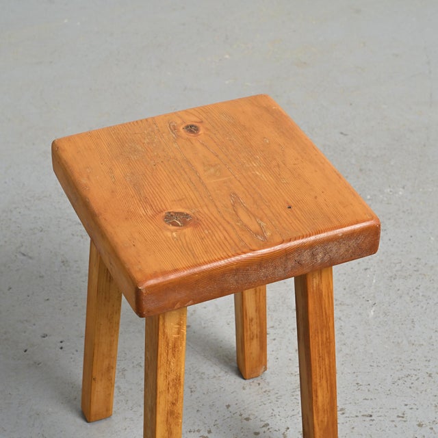 Charlotte Perriand Pine Stools by Charlotte Perriand for Les Arcs, 1980s, Set of 2 For Sale - Image 4 of 13