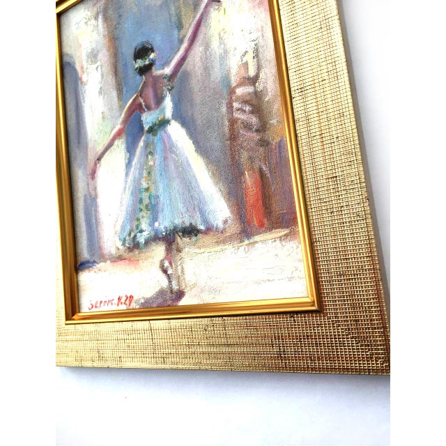 Ballerina Painting Original Impressionist Oil Blue Dancer by Valeriya Serova, Framed For Sale - Image 12 of 12