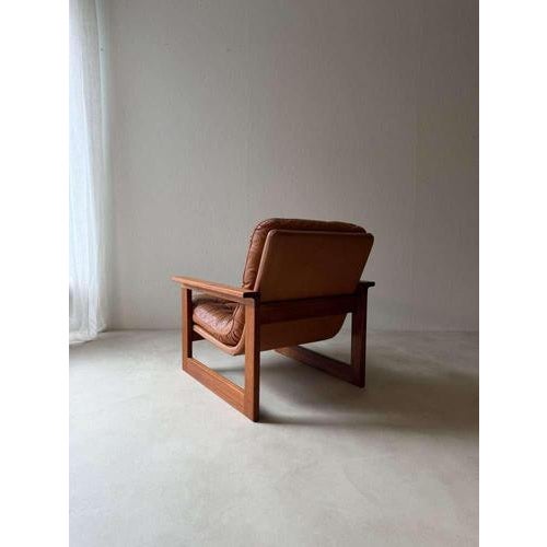 Vintage Lounge Chair in Teak and Leather, 1960s For Sale - Image 10 of 13