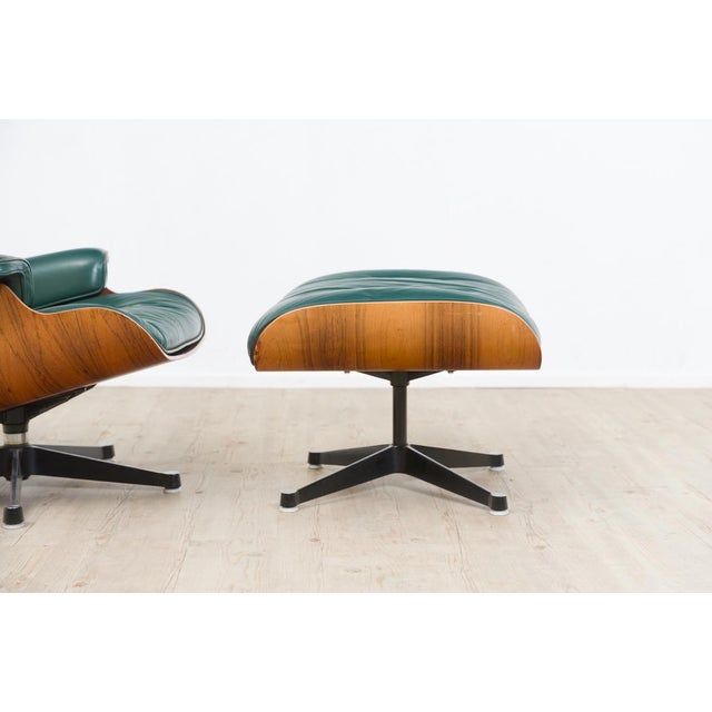 Set of Vintage Lounge Chair with Ottoman in Avocado Green by Charles and Ray Eames for Herman Miller, 1970s For Sale - Image 12 of 18