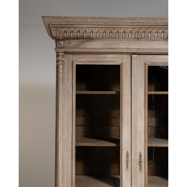 Carved Oak Vitrine Late 19th Century France For Sale - Image 9 of 17